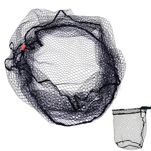 Rubber Coated Replacement Fishing Net Hook Resist (3/4" Mesh / L:Fits Hoop 30"x32"(Teardrop)|Net Dia.32.2")