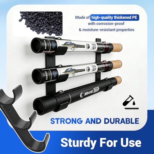 Triple Fly Rod Tube Holder (Black / 2.5")