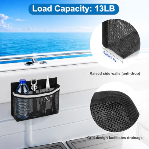 3PCS Boat Storage Mesh Bag (black-L)