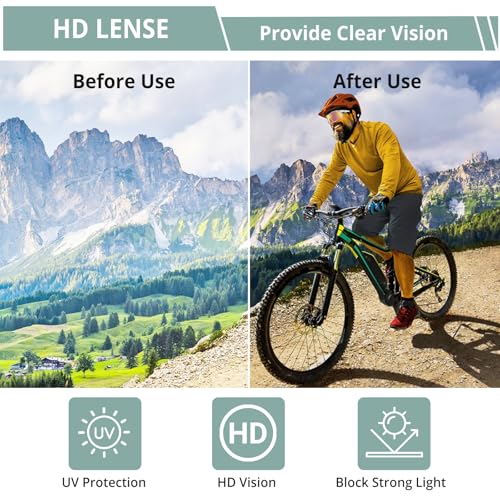 Sports Sunglasses for Men Women Wrap Around UV400 Protection (White)