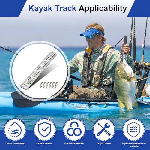 Kayak Track Kayak Rail Accessories Mount for Fishing Rod (12 In)