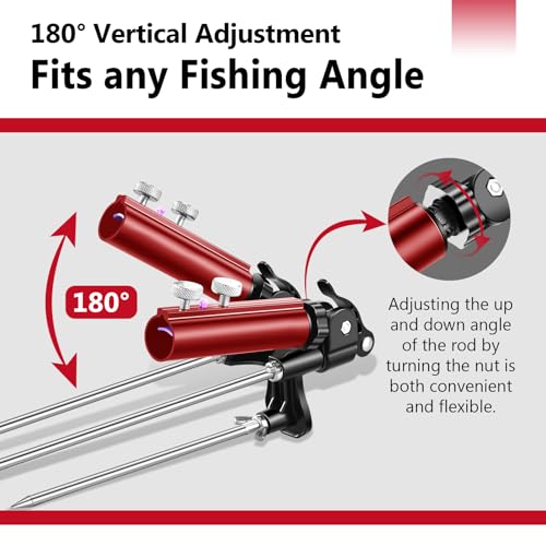 Fishing Rod Holders (Red-Double-headed)