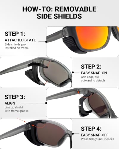 Polarized Sport Sunglasses with Removable Side Shields