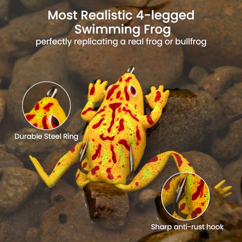 3 pcs 4 Legged Frog Lures (4-Legged Frog Soft Lures)