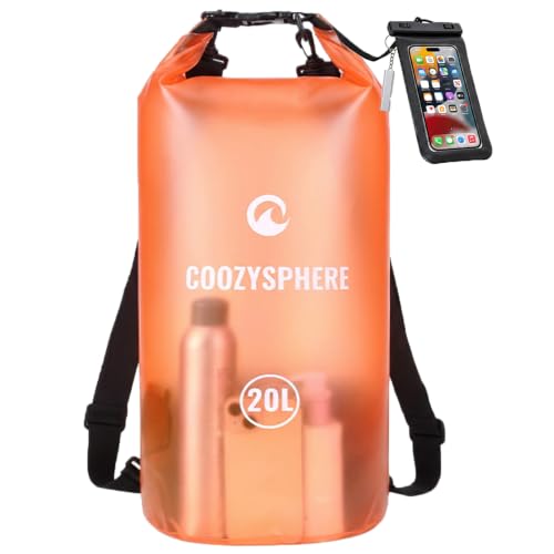 Waterproof Dry Storage Backpack with Phone Case & Whistle 20L (Orange / 20L)
