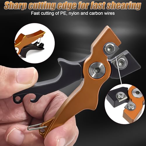 Portable Tungsten Fishing Line Cutter Fly Fishing Nippers with Retractors for Braid
