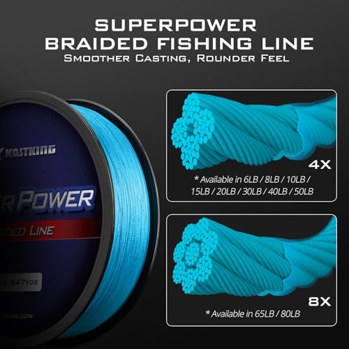 Superpower Braided Fishing Line (X4-New-Sky Blue / 65LB(150 Yds))