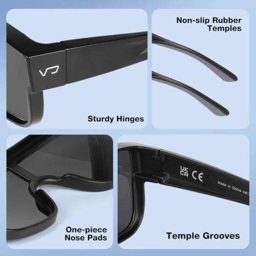 Polarized Fit Over Glasses Sunglasses for Men Women UV Protection
