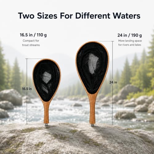 Handmade Wood Landing Net (Large)