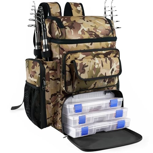 Fishing Backpack with Rod Holders