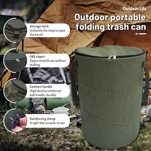 Pop up Camping Trash can (Green)