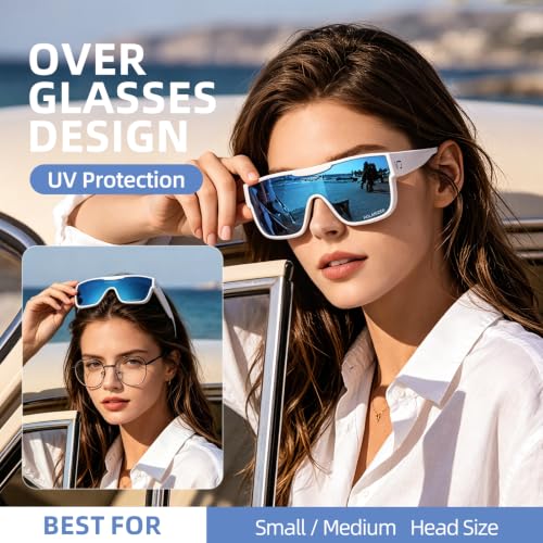 Polarized Fit Over Glasses Sunglasses for Men Women UV Protection (04-blue)