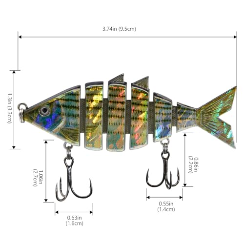 Bone Multi Jointed Swimbait 3 (3-Pack, Collection E / 3.7in/0.66oz)