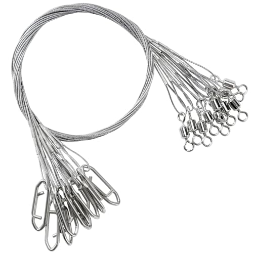High Strength Fishing Leaders Steel Heavy Duty Fishing Leader Wire Line Stainless Wire Leaders Saltwater White Nickel #3 40lb 9.8in 30pcs (#3 (9.8in-40lb) 30pcs)