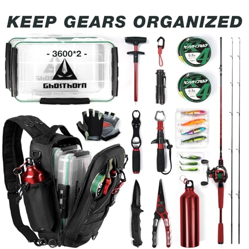 Fishing Backpack with Rod Holder (Black)