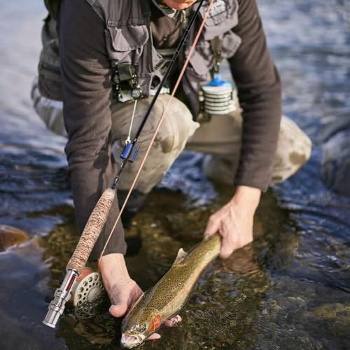Fly Fishing Rod 4 Piece Travel Fly Rod with Fishing Case (Size:7'6"-3/4WT-4sec-M.F)