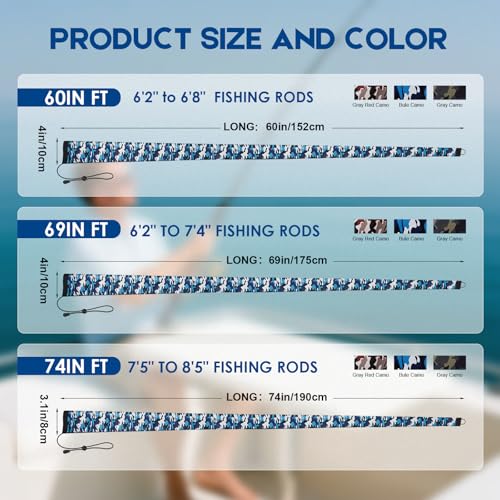 Neoprene Fishing Rod Sleeve Rod Socks for Fishing Poles Protector Storage for Spinning Fishing Rod Casting Rod