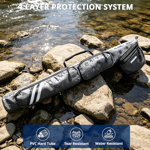 Fly Rod Case Fit 9ft 4 (Grey / For 9ft 4-piece Fly Rod (Length: 30.5''))