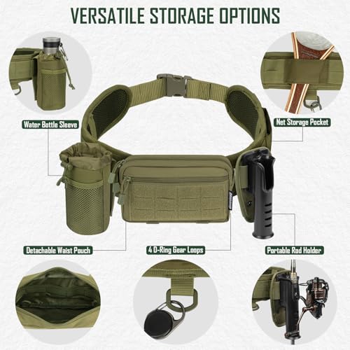 Fly Fishing Fanny Pack with Rod Holder & Adjustable Straps