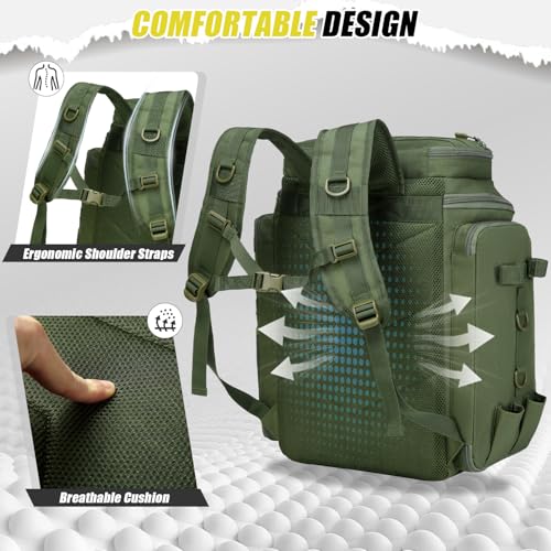 45L Fishing Backpack with Rod Holders & Built (Army Green)