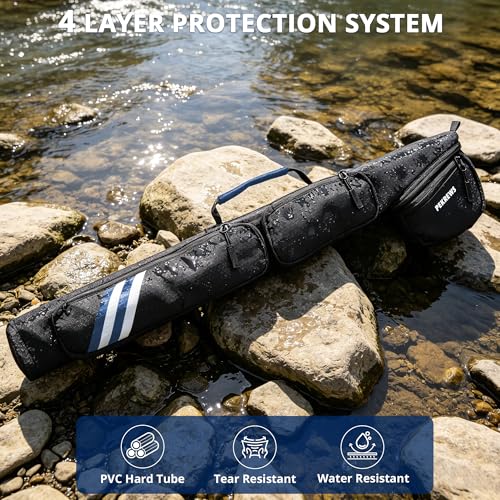 Fly Rod Case Fit 9ft 4 (Blue / For 9ft 4-piece Fly Rod (Length: 30.5''))