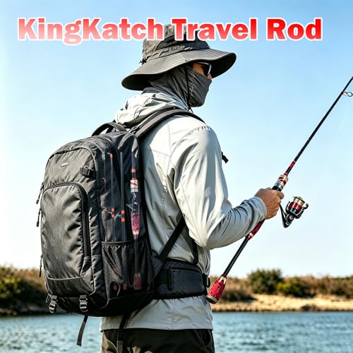 4 Piece Carbon Travel Fishing Rod (ORANGE/black / K-ORANGE-CAST6')