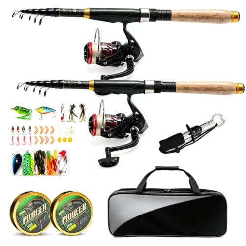 6.9FT Telescopic Fishing Rod and Reel Combo (RED / 5.9FT)