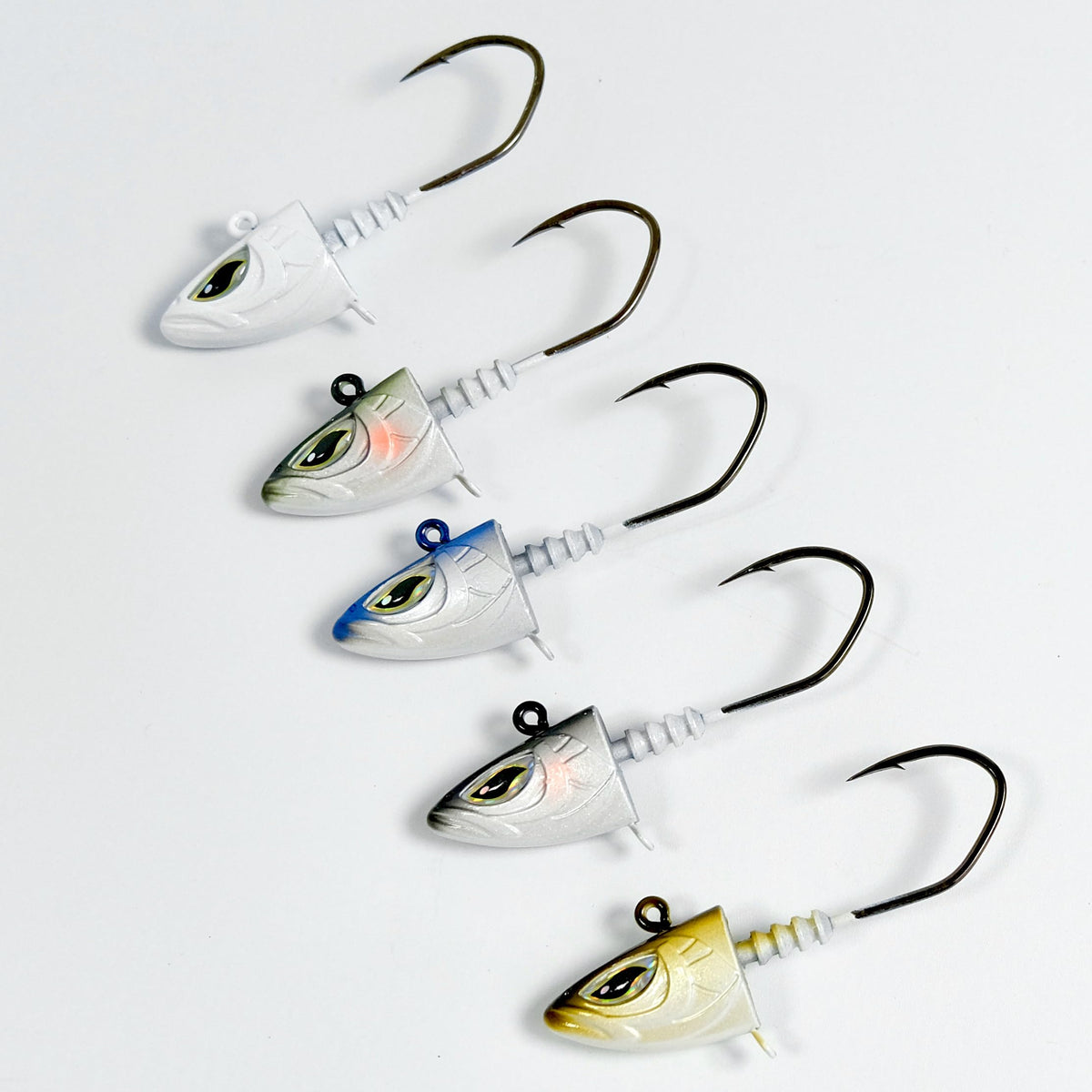 10Pcs Saltwater Jig Heads with Lifelike Finish (5 Colors Set / 3/4oz - 10Pcs)