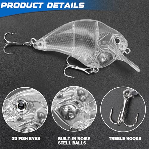 15PC Unpainted Fishing Lures Kit