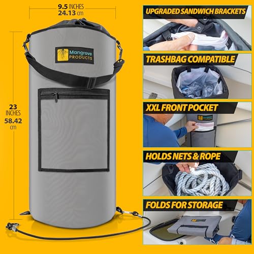 Portable Boat Trash Can (Ghost Gray Full)