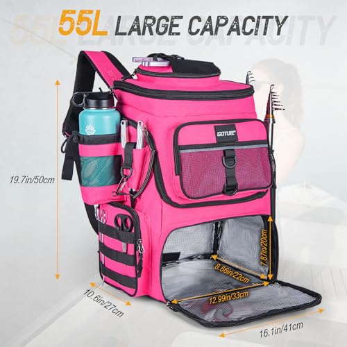 Fishing Backpack with Cooler (A2:pink(without Tackle Boxes))