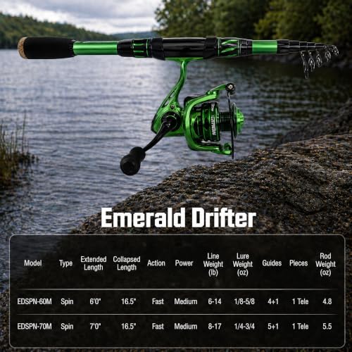 Telescopic Fishing Combo Kit (Green with Tools / 8FT)