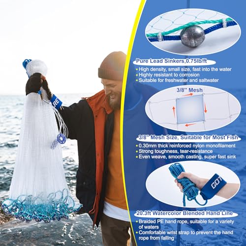 Fishing Cast Net Saltwater Freshwater