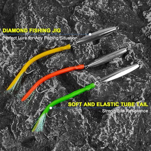 Diamond Jigs Saltwater Fishing Lures (3pcs-3 Colors Mixed / 4oz)