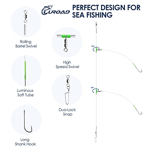 5pcs Sea Fishing Rigs (B. 5pcs- 2 hooks- size 2/0- 52cm gap)