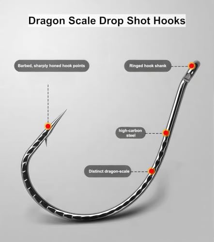 Drop Shot Rig Kit with Hard Alloy Weights & Hooks Bass Fishing (Assorted kit-55pack)