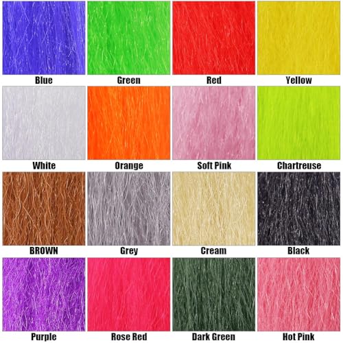 Faux Bucktail Fly Tying Materials Kit (16-Color Set)