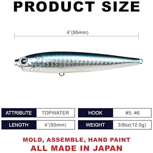 Gunfish 95NF Top Water Bass Fishing Lures (352 Lens Aurora Black)