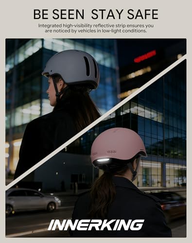 Adjustable Adult Bike Helmet and Sunglasses Set for Women and Men (Matte Blush Pink / Medium)