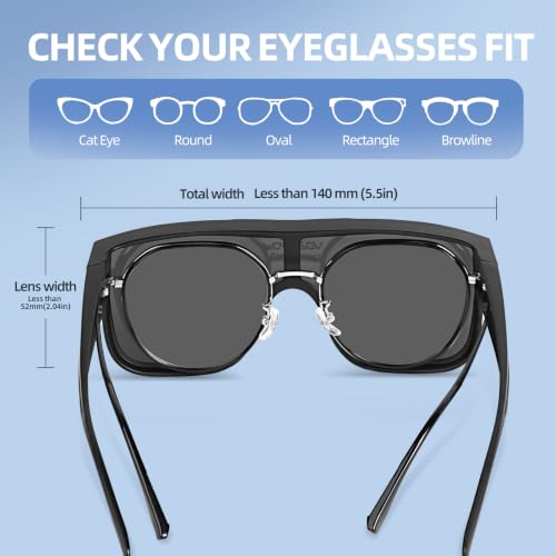 Polarized Fit Over Glasses Sunglasses for Men Women UV Protection