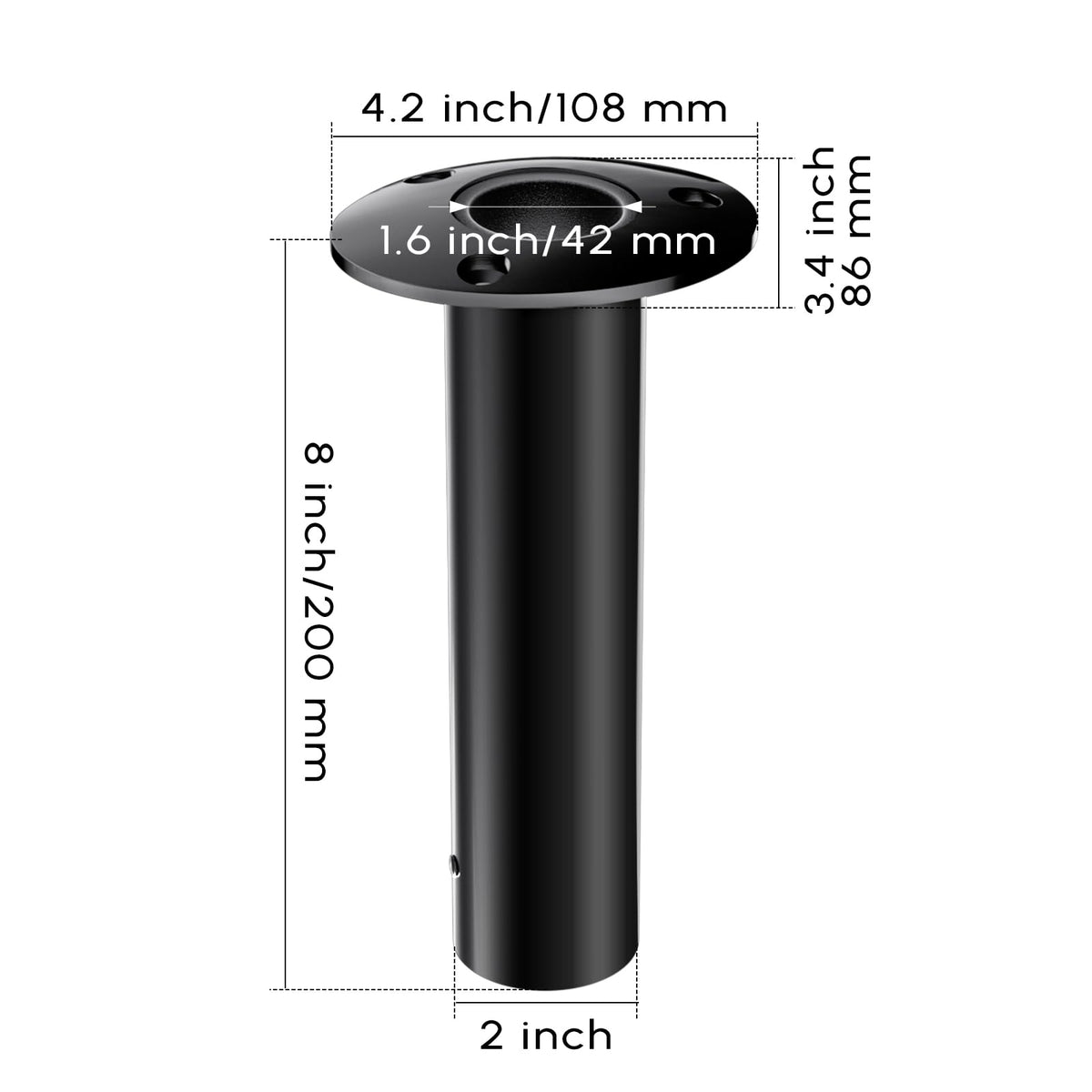 Boat Fishing Rod Holder (PVD Black / 90 Degree)