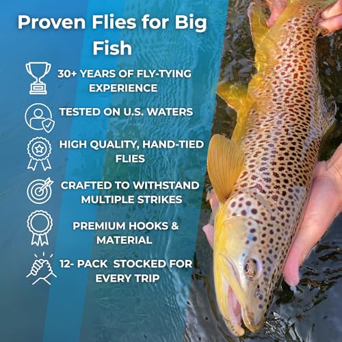 Zebra Midges for Fly Fishing 12 Pack (Red / 22)