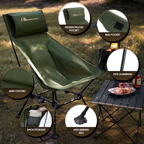 Oversized High Back Camping Chair for Adults (Green)