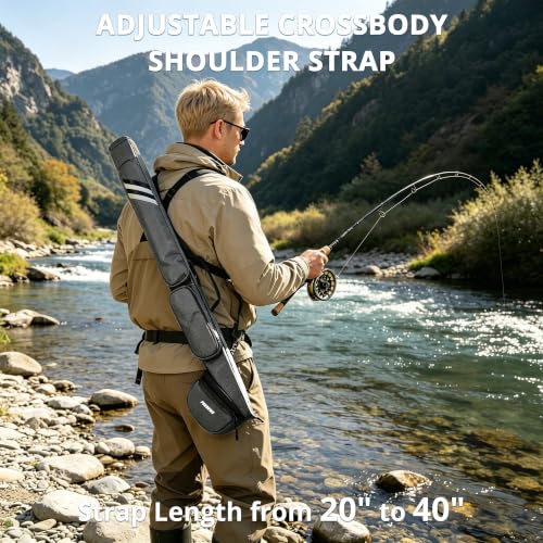 Fly Rod Case Fit 9ft 4 (Grey / For 9ft 4-piece Fly Rod (Length: 30.5''))