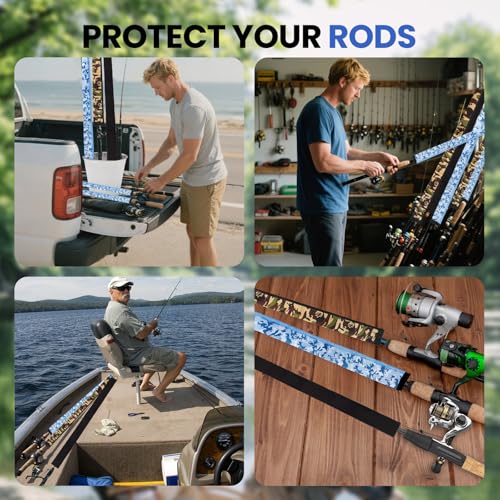 Neoprene Fishing Rod Sleeve Rod Socks for Casting (75" / Green camo)