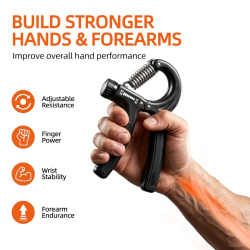 Hand Grip Strengthener Set Resistance Gripper for Forearm Training Adjustable Carpal Tunnel Rehab