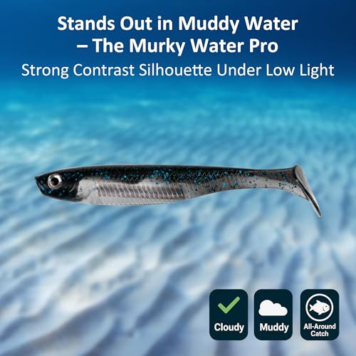 Paddle Tail Swimbait Fishing Lures for Bass Fishing (Black & Blue)