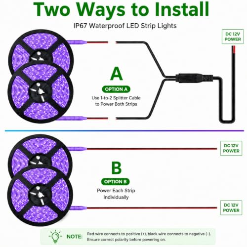 12V UV Black Boat LED Strip Lights (UV)