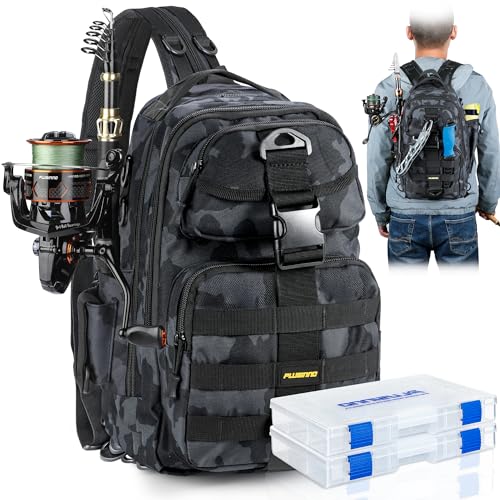 Fishing Backpack with Fishing Rod and Reel Combos Tackle Boxes