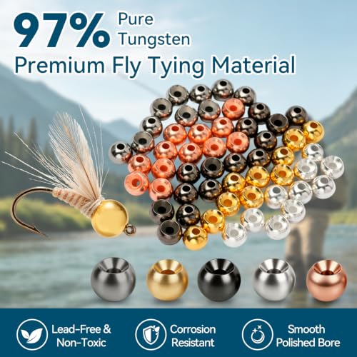 100pcs Fly Tying Tungsten Beads